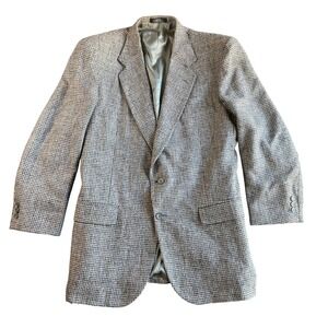 Towncraft Mens 44L Gray Houndstooth Wool Blend Blazer Sport Coat Jacket‎